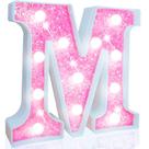 Luz de Letras Marquee LED Pooqla Rosa con Purpurina, a Pilas