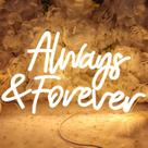 Luz de letreiro LED de néon Planzo Always & Forever USB 40x24cm Luz de letreiro LED de néon Planzo Always & Forever USB 40x24cm