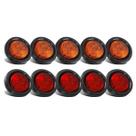 Luz de marcação lateral de reboque Partsam 2 4LED redonda 12V IP67 Luz de marcação lateral de reboque Partsam 2 4LED redonda 12V IP67