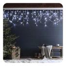 Luz de Natal Cascata 300 Lâmpadas Led Branco 8f C/ Memória Fio Branco Bivolt 6m