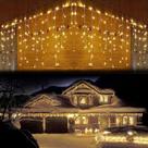 Luz de Natal Cascata 300 Lâmpadas Led Warm 8f Fio Branco Bivolt 6m