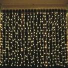 Luz de Natal Cortina 500 Lâmpadas LED Warm Branco Morno Fio Branco 127V 4m x 2,20 M/F