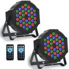 Luz de palco LED OJPzorynic 36W RGB Par Lights, pacote com 2 unidades com controle remoto