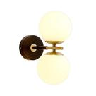 Luz de parede BOKT Black Gold Mid Century Modern 2 Lights Globe