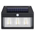 Luz de parede com sensor de movimento solar para exterior, branca quente, 3 lâmpadas