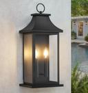 Luz de parede externa tewei 22" preta 2 luzes impermeável