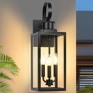 Luz de parede externa Yochoice 3-Light 48cm impermeável preta