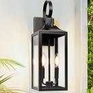 Luz de parede externa Yolsunes 48 cm Black Gold Trim Dusk-to-Dawn
