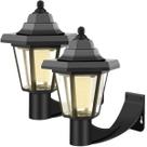 Luz De Parede Hexagonal Solar Para Exterior, 2 Peças, IP44, À Prova D'água, Lâmpada LED Retrô Com