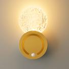 Luz de parede LED com sensor de movimento Lâmpada de escada interna de acrílico dourado