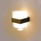 Luz de parede LED, quadrada moderna, branca quente, 3000 K, interior, preta