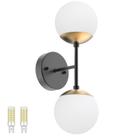 Luz de parede Tipace preta e dourada Mid Century Modern Globe Luz de parede Tipace preta e dourada Mid Century Modern Globe