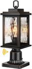 Luz de poste externa VIANIS Hardwired 120V em alumínio preto