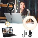 Luz de selfie TGHTGH M-16 com clipe frontal e traseiro, carregamento USB