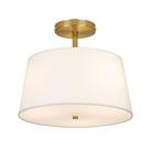 Luz de teto CALOKES Semi Flush 32x32x26 cm 3 luzes em latão