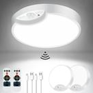 Luz de teto com sensor de movimento recarregável VerRon, pacote com 2 unidades 3500K/4500K/6500K Luz de teto com sensor de movimento recarregável VerRon, pacote com 2 unidades 3500K/4500K/6500K