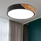 Luz de teto DODOPEN LED de madeira 30cm 24W 4500K com acrílico
