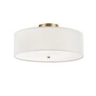 Luz de teto GLOBE 60998 Matte Brass White Linen 2-Light Luz de teto GLOBE 60998 Matte Brass White Linen 2-Light