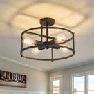 Luz de teto hesoge Rustic Metal 42x29 cm 4-Light Black