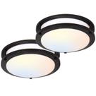 Luz de teto Hykolity Flush Mount LED 33cm 20W 2700K-5000K 2Pk