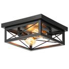 Luz de teto Kondras 2-Light Black Metal 120V