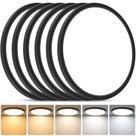 Luz de teto LED Brightever 30 cm 24 W regulável 5 CCT preta, pacote com 6