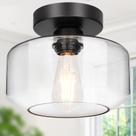 Luz de teto Lynnoland 22cm de vidro transparente 800lm LED