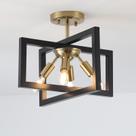Luz de teto Minyuco Semi-Flush 4-Light Black Gold