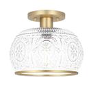 Luz de teto OIYIO Vintage Brass e globo de vidro de 23 cm