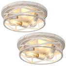 Luz de teto piano7797 33 cm, ouro branco, 3 luzes, pacote com 2