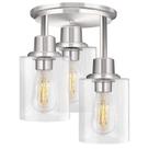 Luz de teto ROTTOGOON Semi Flush Mount de 3 luzes em níquel escovado