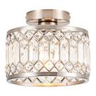 Luz de teto Rpzloila Crystal Semi Flush Nickel 23x18cm
