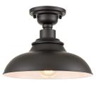 Luz de teto SAMTEEN Farmhouse Semi Flush Mount 30 cm preta