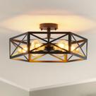 Luz de teto SDETU Industrial 50cm 6-Light Black