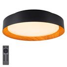 Luz de teto TIAZFCA 12" LED regulável com controle remoto preto de madeira