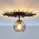 Luz de teto UOFUS Small Black Flush Mount Glass 1-Light