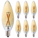 Luz de vela LED FANNIS C32 B10 B11 E12 Candelabro 2W, pacote com 6