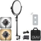 Luz de vídeo LED GVM Desk Mount 10" redonda com difusor CRI 97+