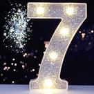 Luz Decorativa de Letras Marquee Pooqla Plata LED Número 22,5 cm