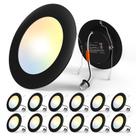 Luz embutida Amico 5/6", pacote com 12 unidades, 5CCT, LED, 12W, 110V, preta