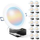 Luz Embutida LED Sunco 6" Pacote com 12 Dimerizável 850LM 14W