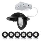 Luz embutida POPANU 6" 12W 1300 lm regulável preta, pacote com 6 Luz embutida POPANU 6" 12W 1300 lm regulável preta, pacote com 6