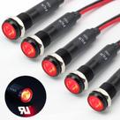 Luz indicadora FILN 8mm 110V-120V vermelha impermeável IP67