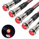 Luz indicadora FILN 8mm 110V 220V Lâmpada piloto de metal vermelha 5 unidades