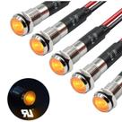 Luz indicadora FILN 8mm 110V 220V Lâmpada piloto de metal vermelha 5 unidades