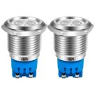 Luz indicadora Gebildet AC/DC 12V 19mm em aço inoxidável x2