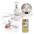 Luz LED com Ventilador, teto com controle remoto, Ventilador teto para cozinha quarto, 3 lâminas, luz LED regulável E27