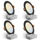 Luz LED embutida Amico 6" preta 5CCT regulável 12W 110V