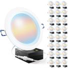 Luz LED embutida Sunco 6" 14W regulável selecionável CCT 850LM