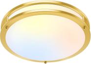 Luz LED embutida TOBUSA, 10 polegadas, dourada, regulável em 5 CCT